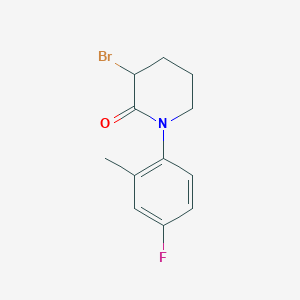 molecular formula C12H13BrFNO B1525083 3-Bromo-1-(4-fluoro-2-methylphenyl)piperidin-2-one CAS No. 1315366-31-4