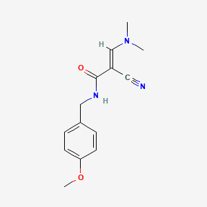 molecular formula C14H17N3O2 B1525084 2-cyano-3-(dimethylamino)-N-[(4-methoxyphenyl)methyl]prop-2-enamide CAS No. 1315376-78-3