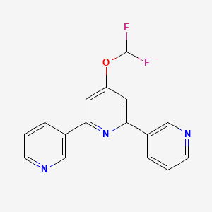 molecular formula C16H11F2N3O B15250853 4-(difluoromethoxy)-2,6-dipyridin-3-ylpyridine CAS No. 1214383-64-8