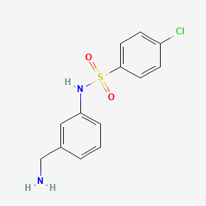 molecular formula C13H13ClN2O2S B1525086 N-[3-(aminomethyl)phenyl]-4-chlorobenzene-1-sulfonamide CAS No. 1274702-33-8