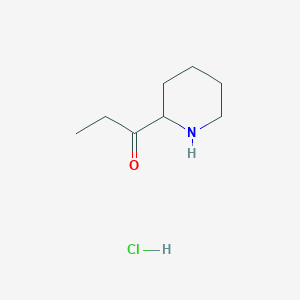 molecular formula C8H16ClNO B1525090 1-(Piperidin-2-yl)propan-1-one hydrochloride CAS No. 38726-77-1