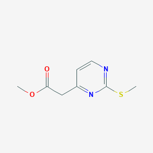 molecular formula C8H10N2O2S B15250905 Methyl 2-(2-(methylthio)pyrimidin-4-yl)acetate 