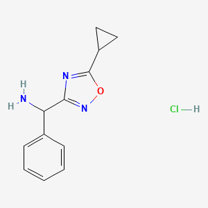 (5-Cyclopropyl-1,2,4-oxadiazol-3-yl)(phenyl)methanamine hydrochloride