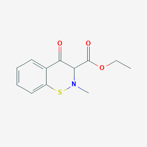 molecular formula C12H13NO3S B15250910 Ethyl2-methyl-4-oxo-3,4-dihydro-2H-benzo[e][1,2]thiazine-3-carboxylate 