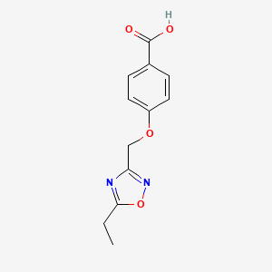 molecular formula C12H12N2O4 B1525096 4-[(5-乙基-1,2,4-恶二唑-3-基)甲氧基]苯甲酸 CAS No. 1274122-56-3