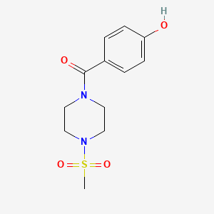 molecular formula C12H16N2O4S B1525097 4-(4-Methanesulfonylpiperazine-1-carbonyl)phenol CAS No. 1272915-35-1