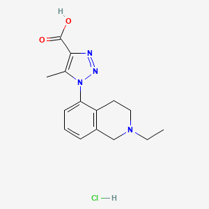 molecular formula C15H19ClN4O2 B1525098 1-(2-ethyl-1,2,3,4-tetrahydroisoquinolin-5-yl)-5-methyl-1H-1,2,3-triazole-4-carboxylic acid hydrochloride CAS No. 1306604-15-8