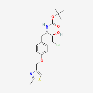 molecular formula C20H27ClN2O4S B15251027 tert-Butyl ((2S,3S)-4-chloro-3-hydroxy-1-(4-((2-methylthiazol-4-yl)methoxy)phenyl)butan-2-yl)carbamate 