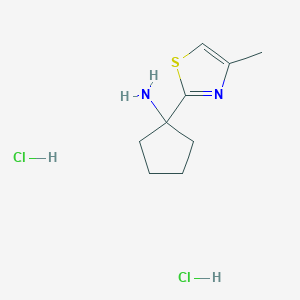 molecular formula C9H16Cl2N2S B1525103 二盐酸 1-(4-甲基-1,3-噻唑-2-基)环戊烷-1-胺 CAS No. 1306604-62-5