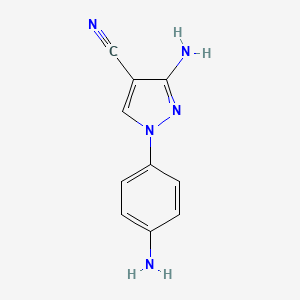 molecular formula C10H9N5 B1525104 3-amino-1-(4-aminophenyl)-1H-pyrazole-4-carbonitrile CAS No. 1306604-22-7