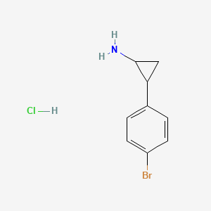 B1525107 2-(4-Bromophenyl)cyclopropan-1-amine hydrochloride CAS No. 1306604-68-1