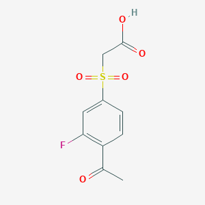 molecular formula C10H9FO5S B1525110 2-(4-Acetyl-3-fluorobenzenesulfonyl)acetic acid CAS No. 1311317-52-8
