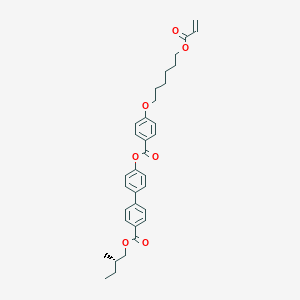 molecular formula C34H38O7 B15251145 [(2S)-2-methylbutyl] 4-[4-[4-(6-prop-2-enoyloxyhexoxy)benzoyl]oxyphenyl]benzoate 