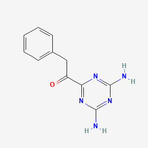 molecular formula C11H11N5O B15251165 1-(4,6-Diamino-1,3,5-triazin-2-yl)-2-phenylethan-1-one 