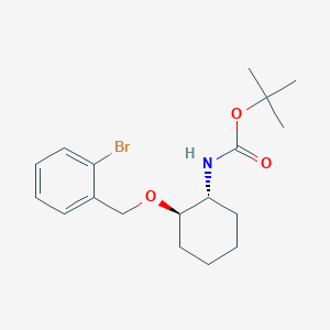 molecular formula C18H26BrNO3 B15251188 tert-Butyl ((1R,2R)-2-((2-bromobenzyl)oxy)cyclohexyl)carbamate 