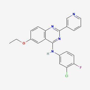 molecular formula C21H16ClFN4O B15251209 N-(3-chloro-4-fluorophenyl)-6-ethoxy-2-(pyridin-3-yl)quinazolin-4-amine CAS No. 1314069-80-1