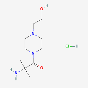 molecular formula C10H22ClN3O2 B1525122 2-Amino-1-[4-(2-hydroxyethyl)-1-piperazinyl]-2-methyl-1-propanone hydrochloride CAS No. 1219972-36-7