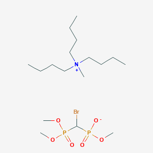 molecular formula C17H40BrNO6P2 B15251245 N,N-Dibutyl-N-methylbutan-1-aminiummethyl(bromo(dimethoxyphosphoryl)methyl)phosphonate 