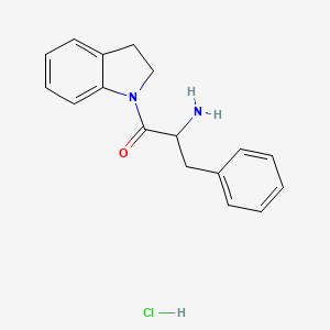 molecular formula C17H19ClN2O B1525131 2-Amino-1-(2,3-dihydro-1H-indol-1-YL)-3-phenyl-1-propanone hydrochloride CAS No. 1236254-63-9