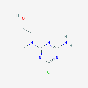 molecular formula C6H10ClN5O B1525136 2-[(4-Amino-6-chloro-1,3,5-triazin-2-YL)(methyl)-amino]-1-ethanol CAS No. 1220031-01-5