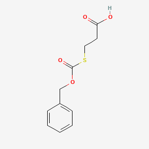molecular formula C11H12O4S B15251405 Propanoicacid,3-[[(phenylmethoxy)carbonyl]thio]- 