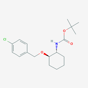 molecular formula C18H26ClNO3 B15251407 tert-Butyl (trans-2-((4-chlorobenzyl)oxy)cyclohexyl)carbamate 