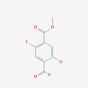 molecular formula C9H6BrFO3 B15251440 Methyl 5-bromo-2-fluoro-4-formylbenzoate 