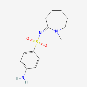molecular formula C13H19N3O2S B15251450 4-amino-N-(1-methylazepan-2-ylidene)benzene-1-sulfonamide 