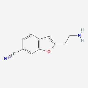 molecular formula C11H10N2O B15251479 2-(2-Aminoethyl)-1-benzofuran-6-carbonitrile 