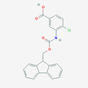 molecular formula C22H16ClNO4 B152515 2-((((9H-Fluoren-9-yl)methoxy)carbonyl)amino)-4-chlorobenzoic acid CAS No. 332121-92-3
