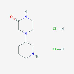 molecular formula C9H19Cl2N3O B1525153 4-(piperidin-3-yl)piperazin-2-one dihydrochloride CAS No. 1220037-88-6