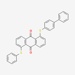 molecular formula C32H20O2S2 B15251545 1-[([1,1'-Biphenyl]-4-yl)sulfanyl]-5-(phenylsulfanyl)anthracene-9,10-dione CAS No. 84674-81-7