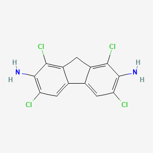 molecular formula C13H8Cl4N2 B15251579 Fluorene-2,7-diamine, 1,3,6,8-tetrachloro- CAS No. 19857-81-9