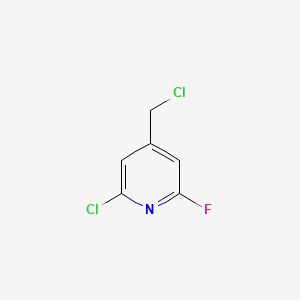 molecular formula C6H4Cl2FN B15251609 2-Chloro-4-(chloromethyl)-6-fluoropyridine 