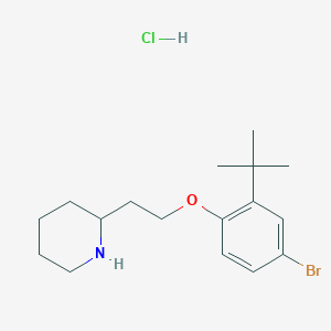 molecular formula C17H27BrClNO B1525161 2-{2-[4-Bromo-2-(tert-butyl)phenoxy]-ethyl}piperidine hydrochloride CAS No. 1219948-94-3
