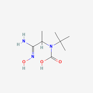molecular formula C8H17N3O3 B15251635 tert-Butyl(1-(hydroxyamino)-1-iminopropan-2-yl)carbamic acid 