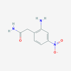 molecular formula C8H9N3O3 B15251643 2-(2-Amino-4-nitrophenyl)acetamide 