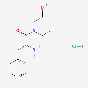 molecular formula C13H21ClN2O2 B1525165 2-Amino-N-ethyl-N-(2-hydroxyethyl)-3-phenylpropanamide hydrochloride CAS No. 1236263-38-9