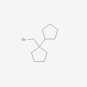molecular formula C11H19Br B15251702 1-(Bromomethyl)-1-cyclopentylcyclopentane 