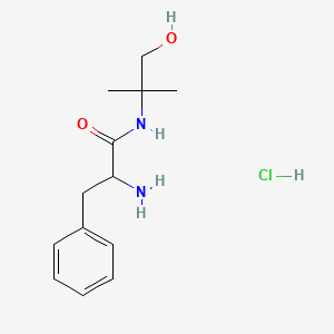 molecular formula C13H21ClN2O2 B1525173 2-Amino-N-(2-hydroxy-1,1-dimethylethyl)-3-phenylpropanamide hydrochloride CAS No. 1236261-53-2