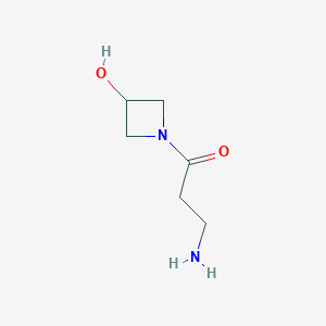 molecular formula C6H12N2O2 B1525176 3-Amino-1-(3-hydroxy-1-azetidinyl)-1-propanone CAS No. 1219979-29-9