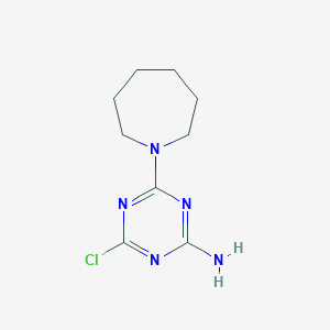 molecular formula C9H14ClN5 B1525177 4-(1-Azepanyl)-6-chloro-1,3,5-triazin-2-amine CAS No. 1220031-06-0