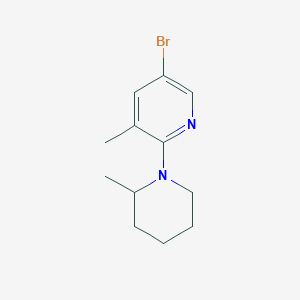 molecular formula C12H17BrN2 B1525182 5-Bromo-3-methyl-2-(2-methylpiperidin-1-yl)pyridine CAS No. 1220036-18-9
