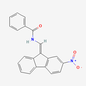 molecular formula C21H14N2O3 B15251837 Benzamide, N-[(2-nitrofluoren-9-ylidene)methyl]- 