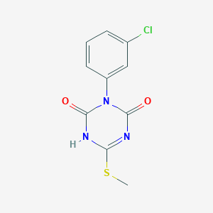 molecular formula C10H8ClN3O2S B15251871 3-(3-Chlorophenyl)-6-(methylsulfanyl)-1,3,5-triazine-2,4(1H,3H)-dione CAS No. 51235-19-9
