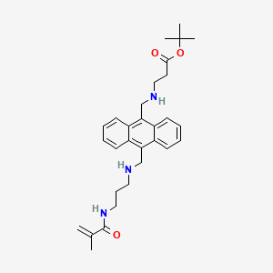 molecular formula C30H39N3O3 B15251885 Tert-butyl 3-[[10-[[3-(2-methylprop-2-enoylamino)propylamino]methyl]anthracen-9-yl]methylamino]propanoate 