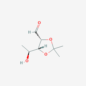 molecular formula C8H14O4 B15251911 (4R,5R)-5-[(1S)-1-hydroxyethyl]-2,2-dimethyl-1,3-dioxolane-4-carbaldehyde 
