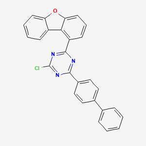 molecular formula C27H16ClN3O B15251923 2-([1,1'-Biphenyl]-4-yl)-4-chloro-6-(dibenzo[b,d]furan-1-yl)-1,3,5-triazine 