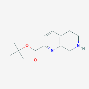 molecular formula C13H18N2O2 B15251935 tert-Butyl 5,6,7,8-tetrahydro-1,7-naphthyridine-2-carboxylate 