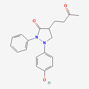 molecular formula C19H20N2O3 B15251944 1-(4-Hydroxyphenyl)-4-(3-oxobutyl)-2-phenylpyrazolidin-3-one 